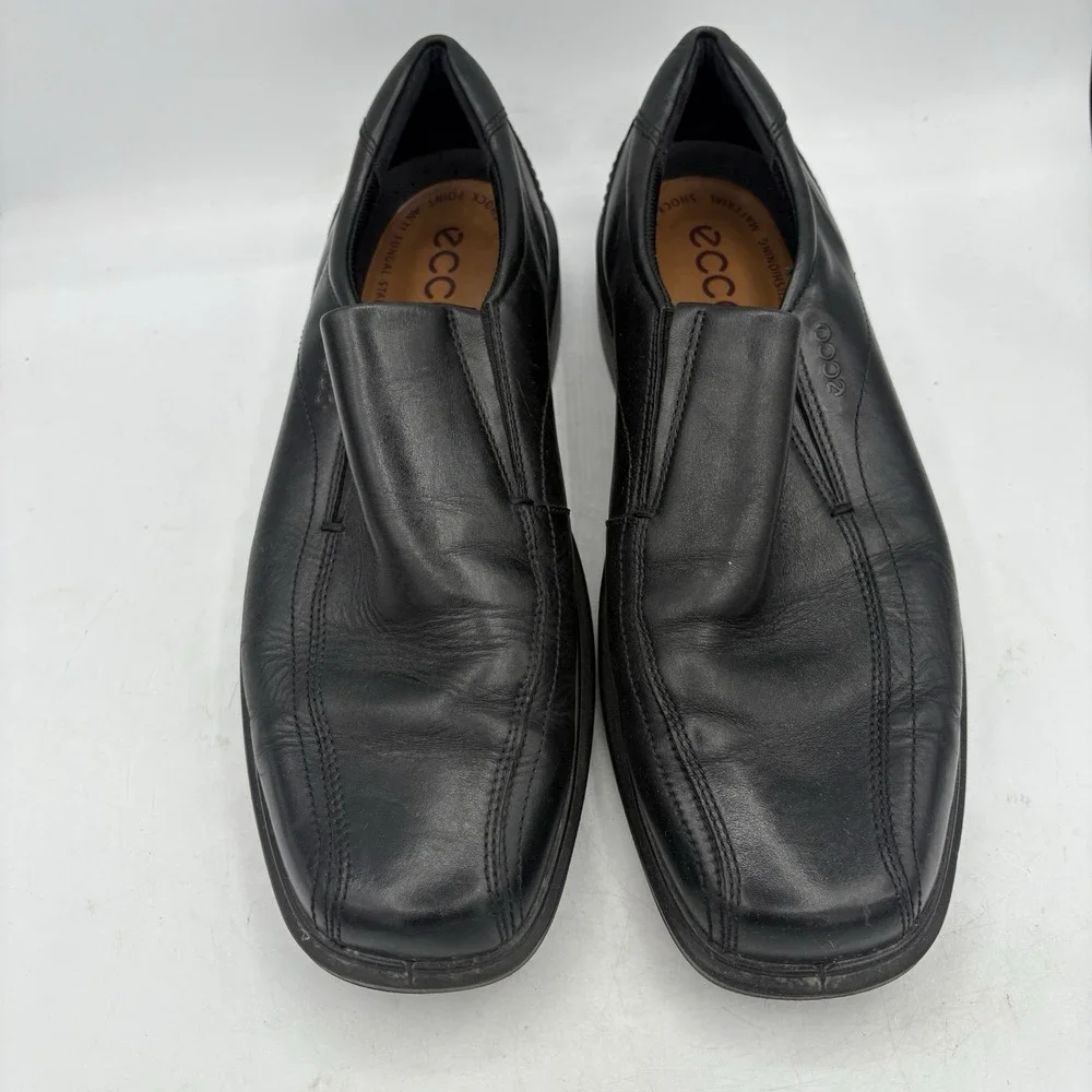 Ecco Shoes Mens Size 12 Black Slip On Helsinki 2 Dress Comfort Leather Business‎